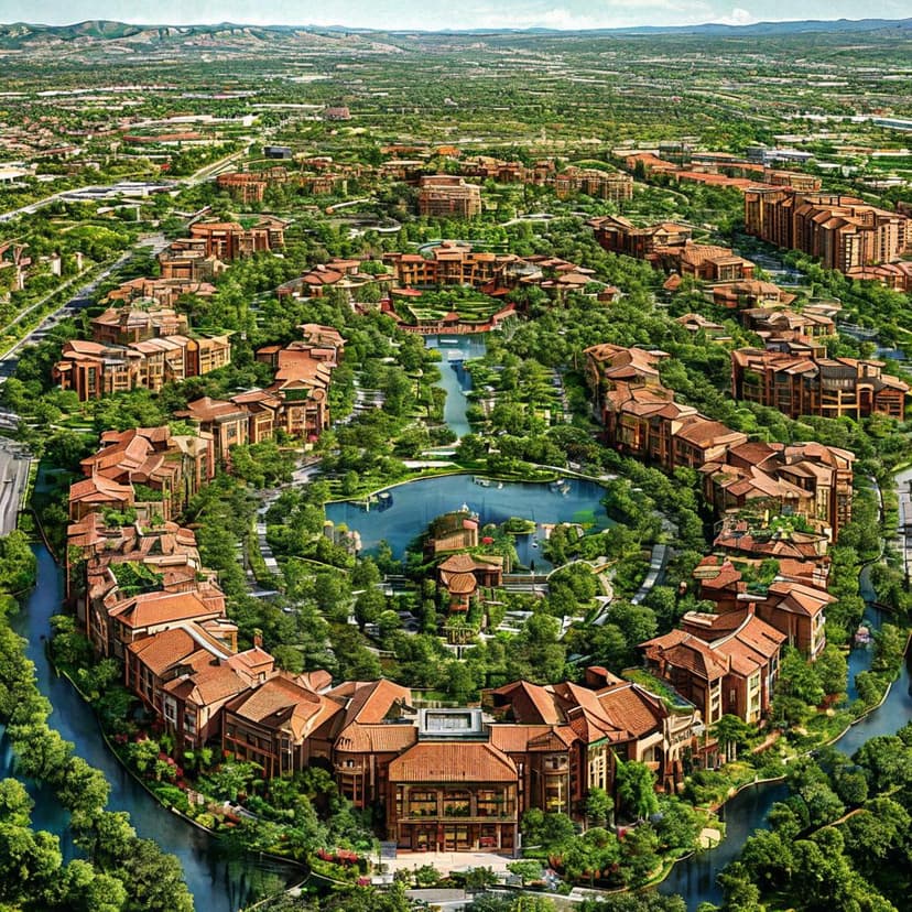 A 600-acre New Urbanism development with village-style communities