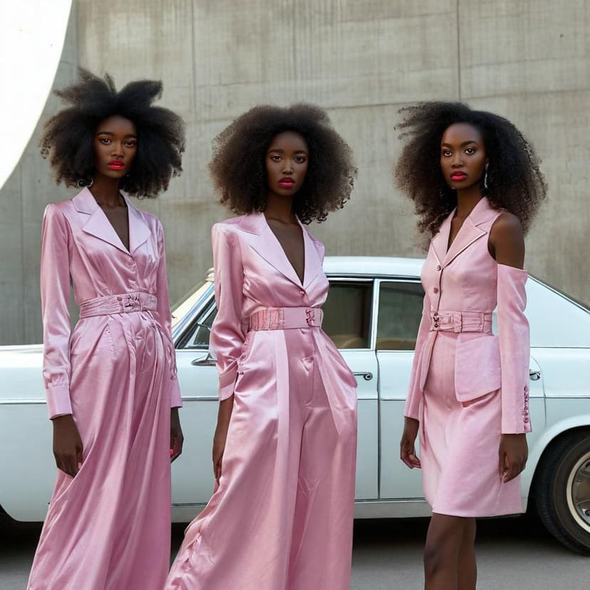 Sudanese models in pastel Prada velvet