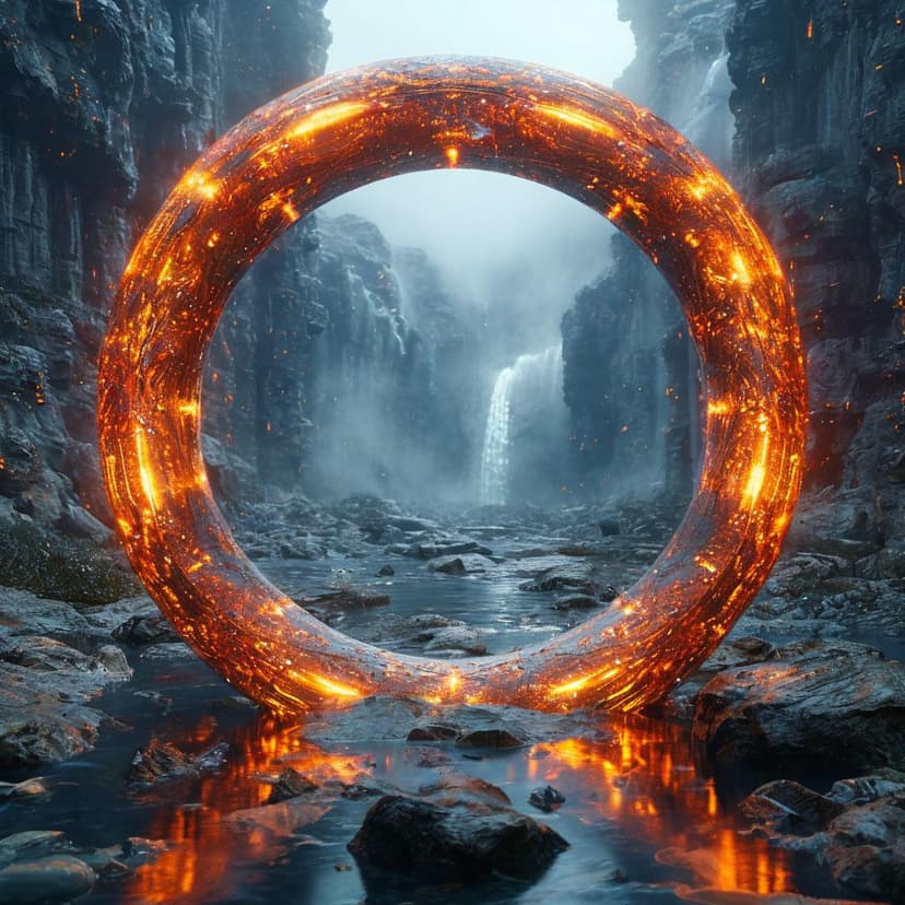 A sacred torus glows