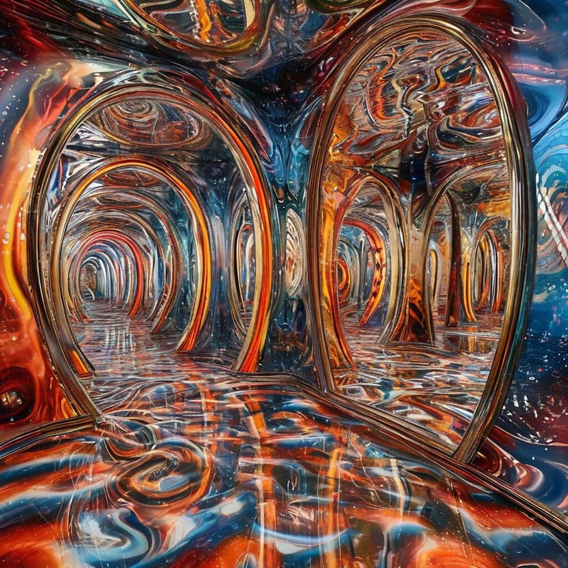 Funhouse mirrors gleam