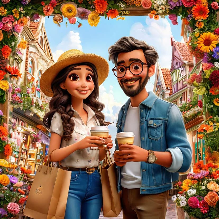 A beaming Pixar couple