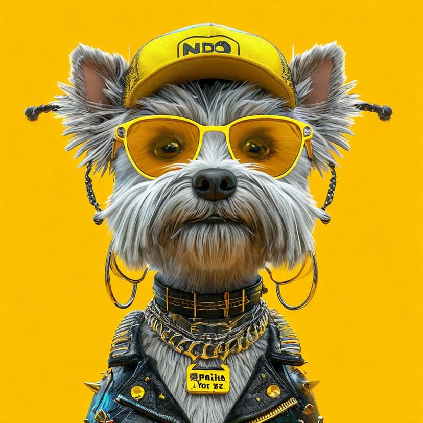 A 3D punk Westie rocks silver braids