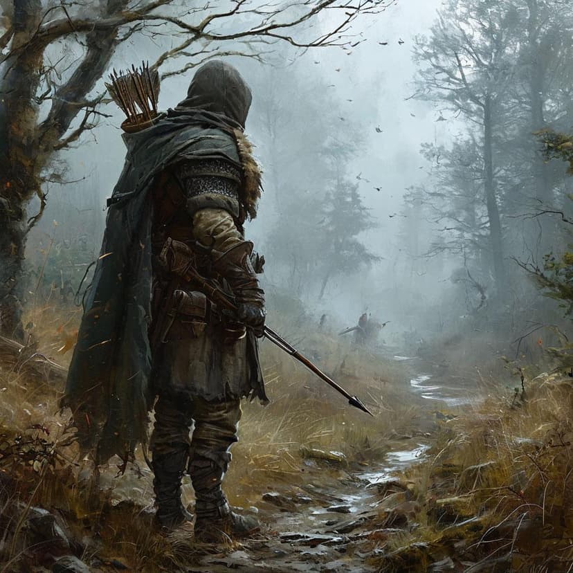 A ranger’s shadow writhes with forgotten wars