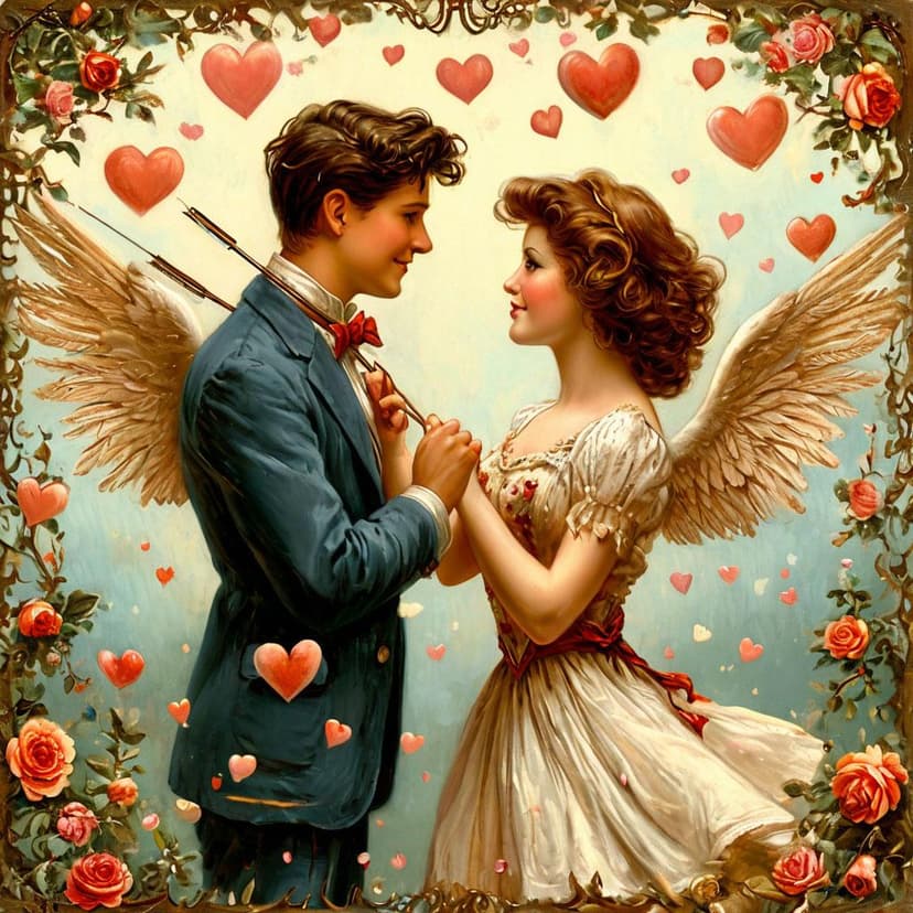 A vintage Valentine’s scene: a couple