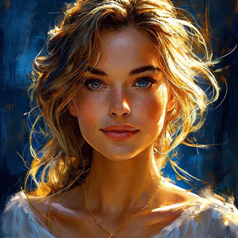 A sly smirk in golden light