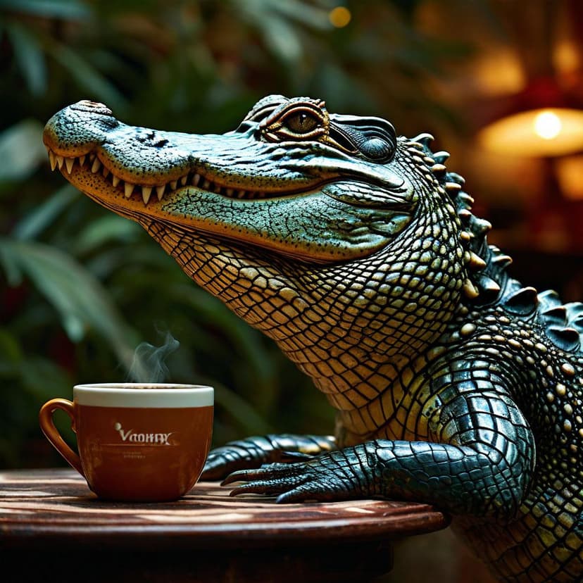 A flamboyant alligator