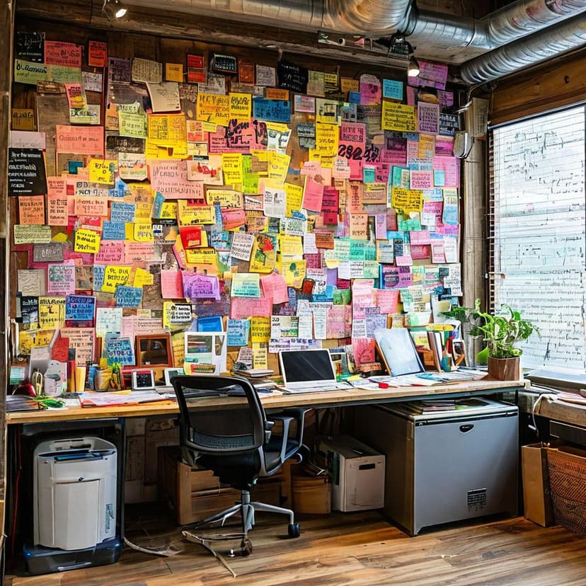 A whirlwind of sticky notes