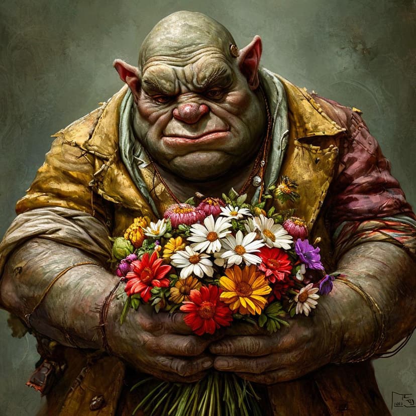 A cheerful ogre