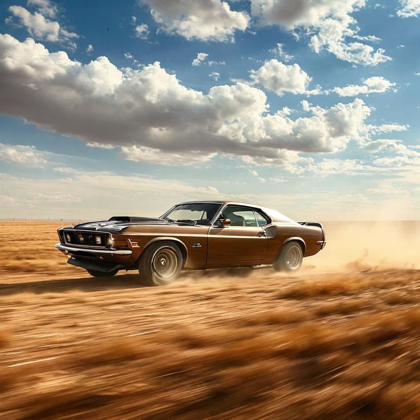 A dust-streaked blur of muscle and motion races across the plain