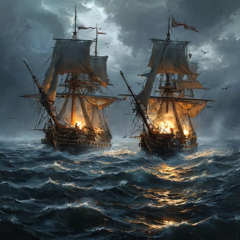 Cannons roar through the mist