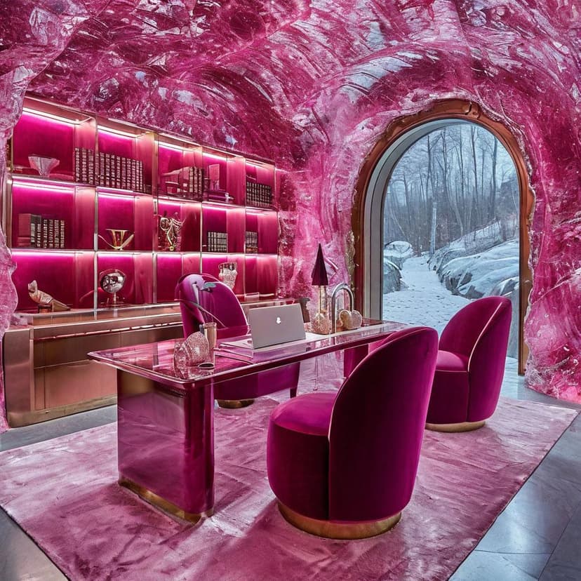 A lavish ice cave office