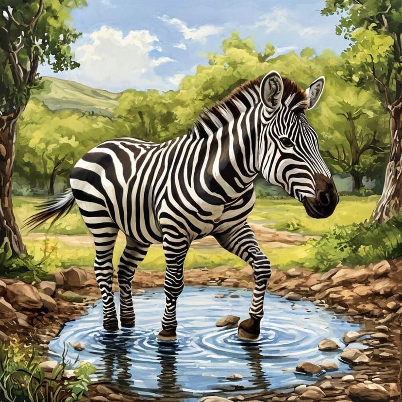 Zara the cheerful zebra trotted over to Leo