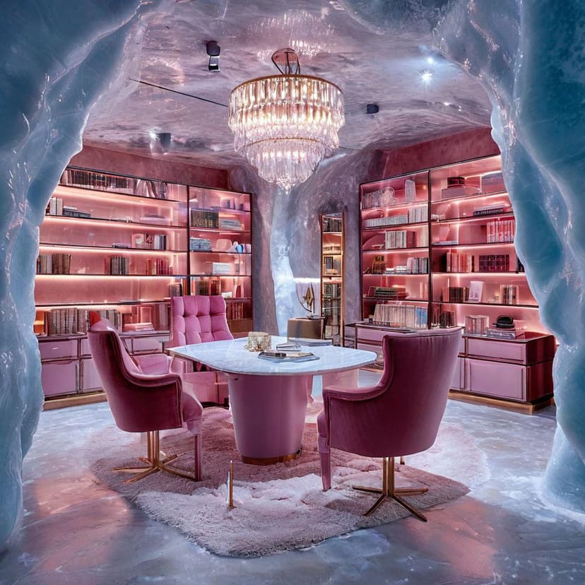 A sumptuous ice cave office