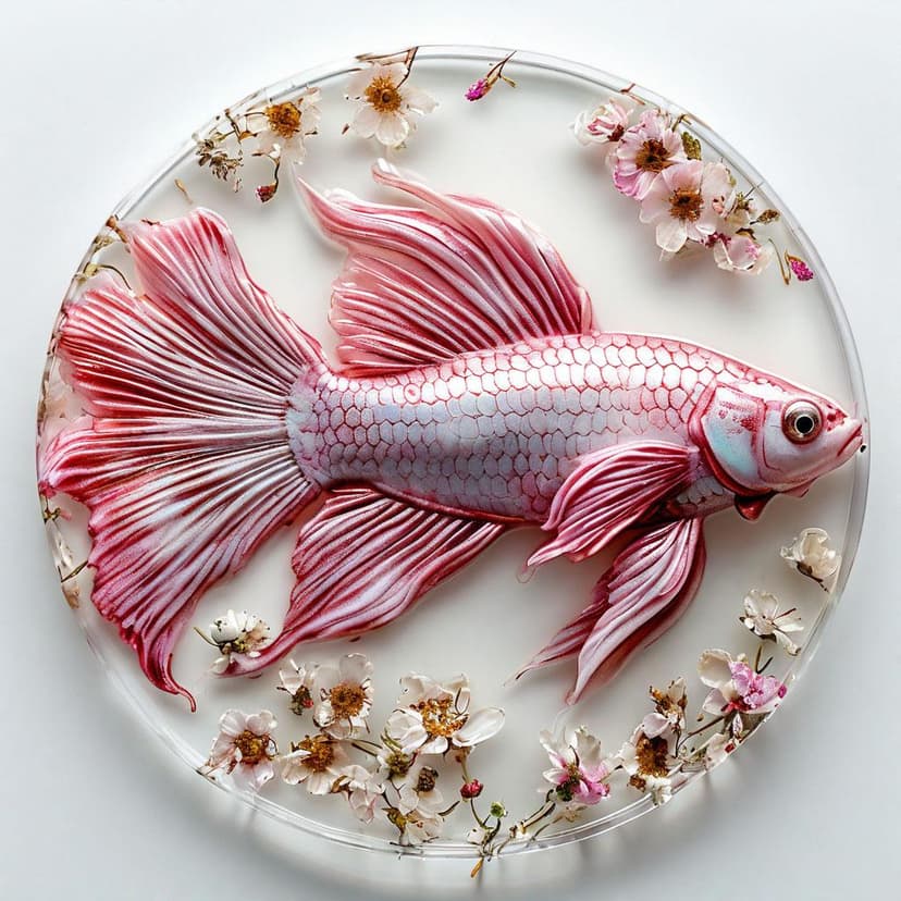 A pastel porcelain betta fish