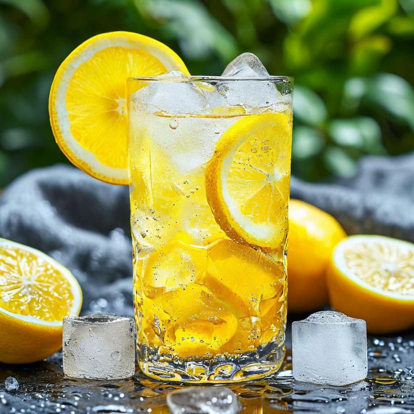 Zesty lemon soda design with juicy splashes
