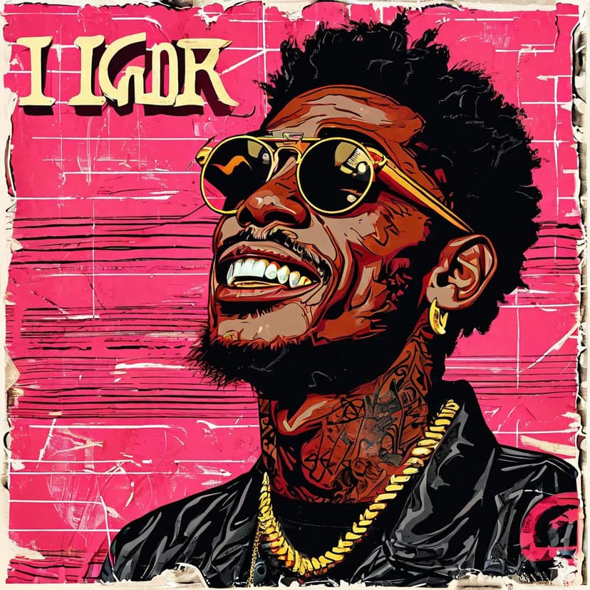 Vintage hip-hop poster with a pink backdrop