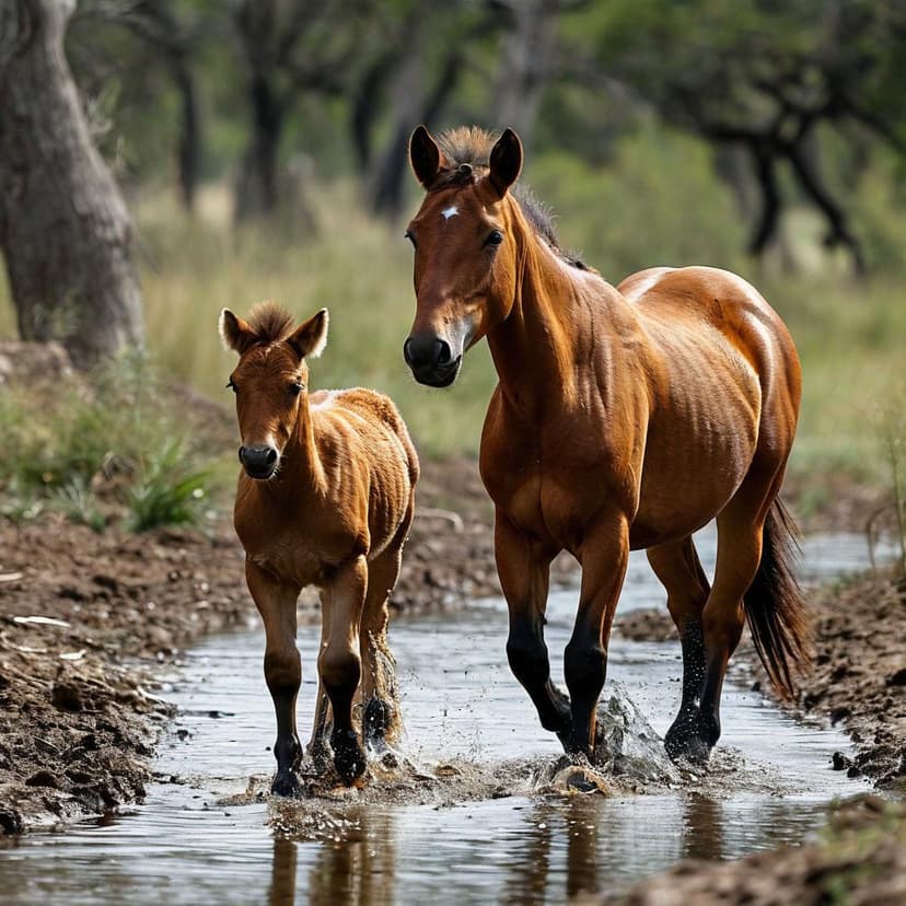 Zara trotted to the watering hole
