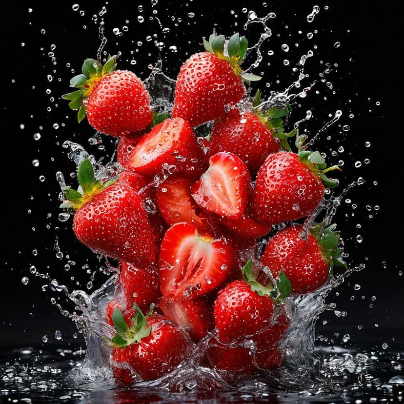 A glossy tornado of strawberries