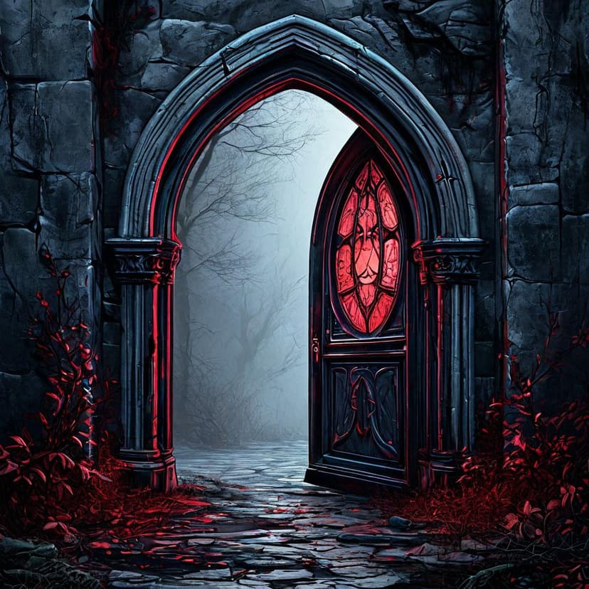 A chilling dark fantasy logo: an eerie