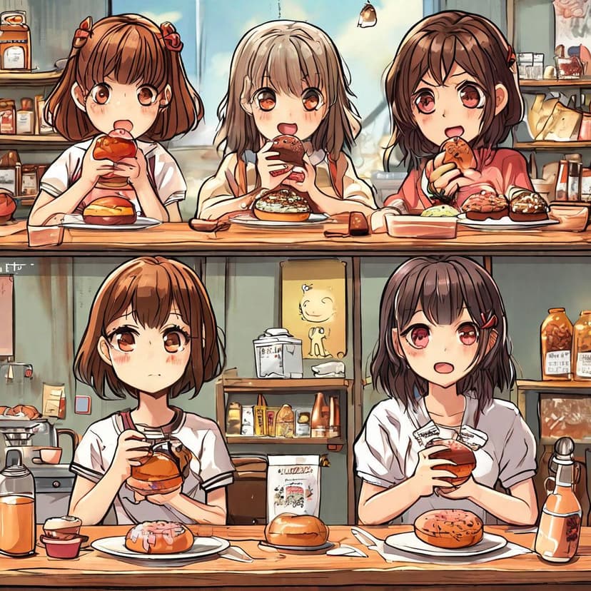 Day 1 of my diet! Let’s do this!” – A 4-panel comic in cute anime style