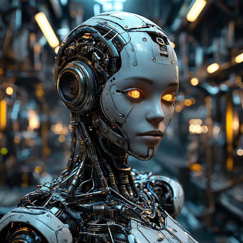 An 8K image of a mysterious AI robot