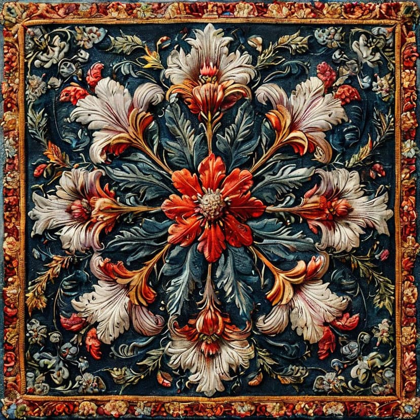 A central floral motif