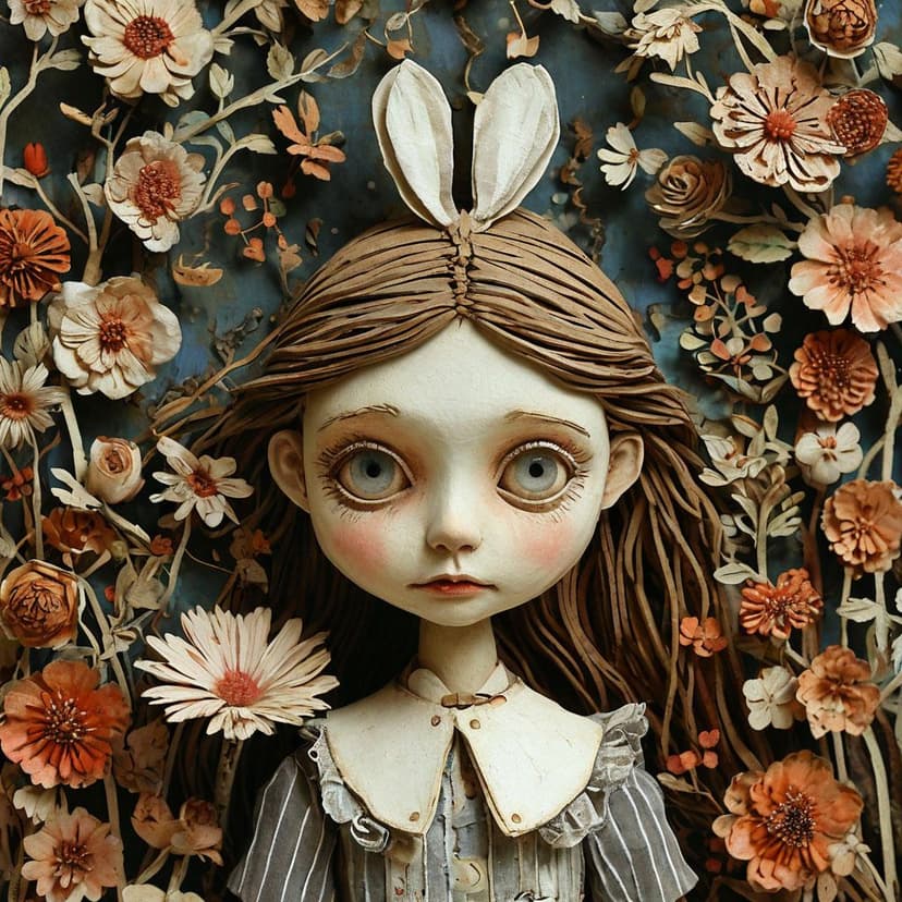 A paper-cut Alice emerges