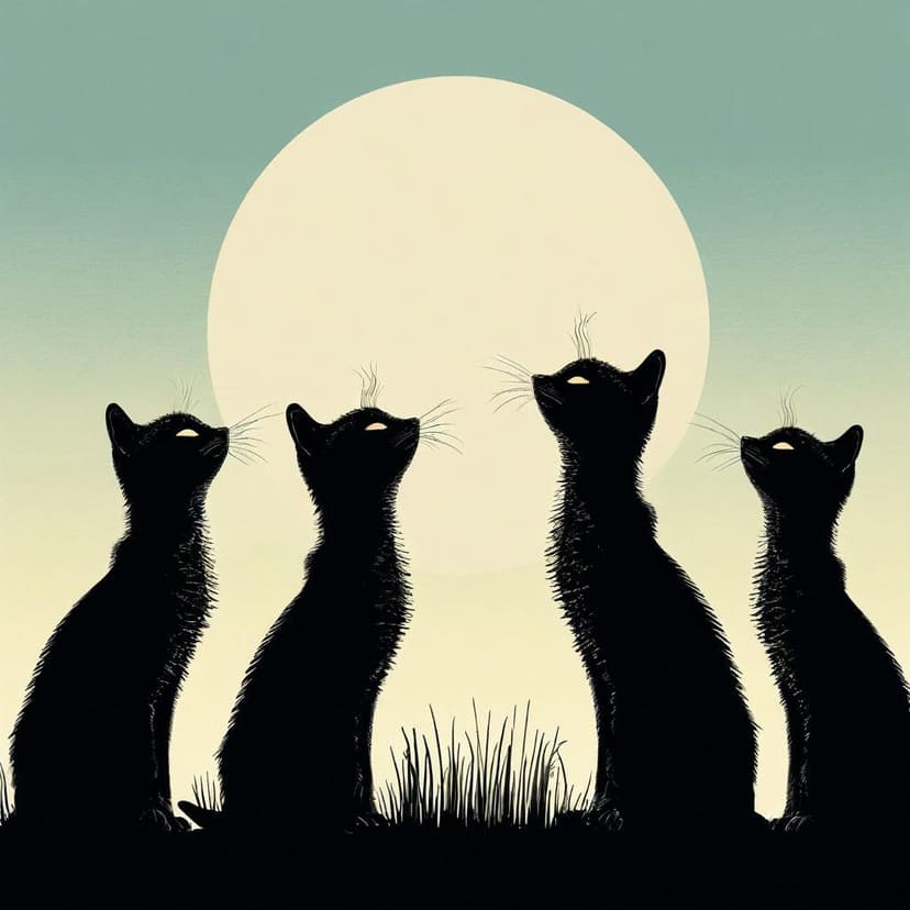 Minimalist poster: cats singing