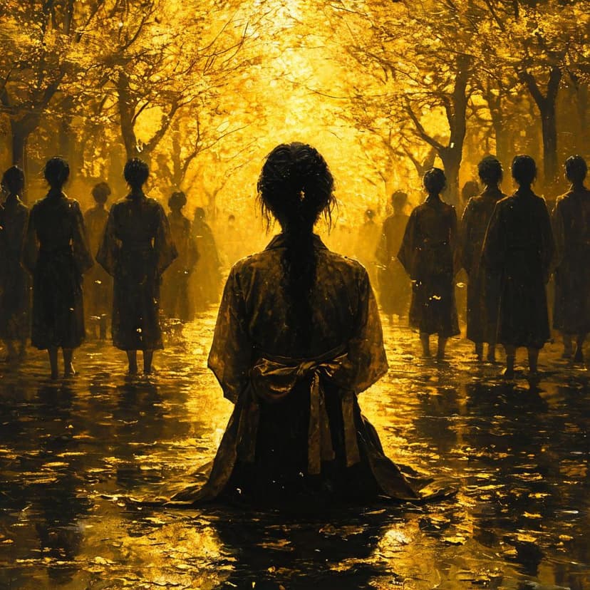 A solitary Korean woman