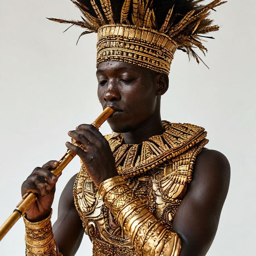 A gilded Zulu warrior