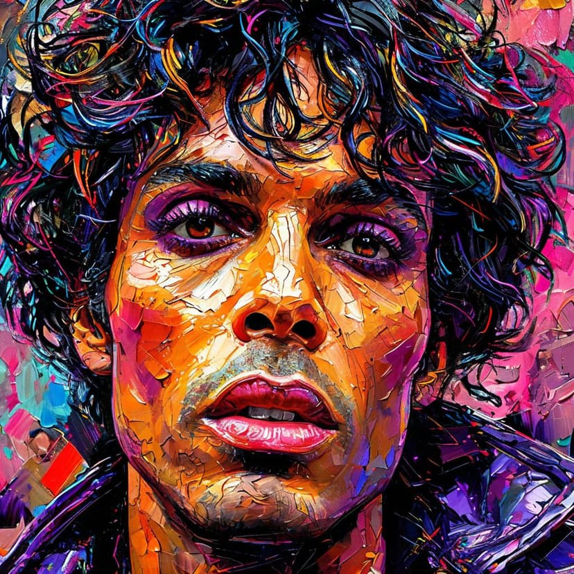 A vivid close-up of Prince