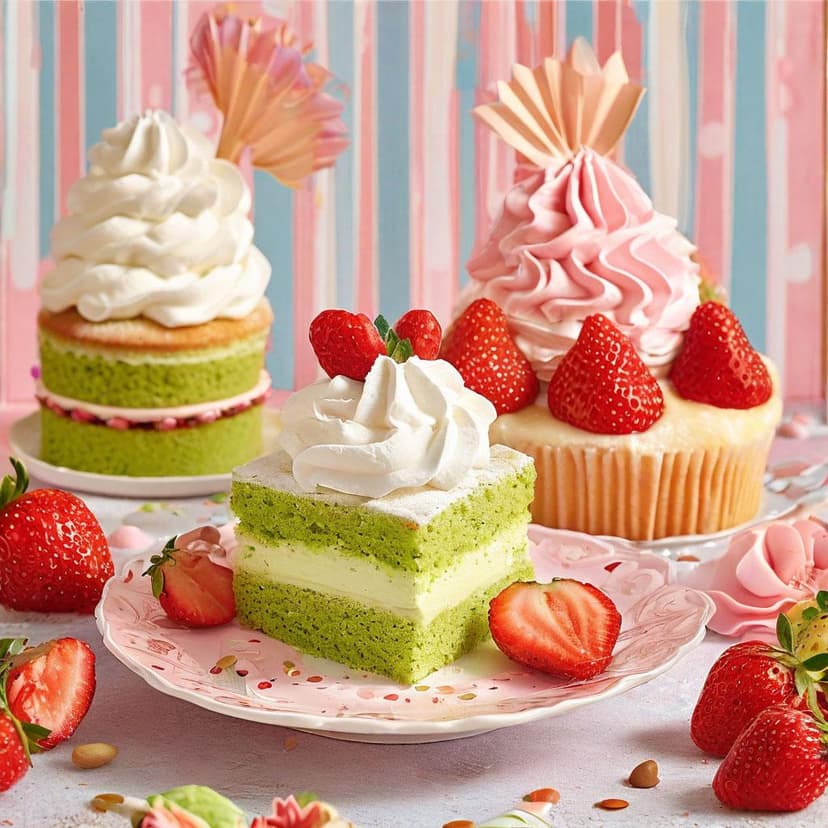 Kawaii Dessert Festival”** – Indulge in intricate matcha and strawberry cakes