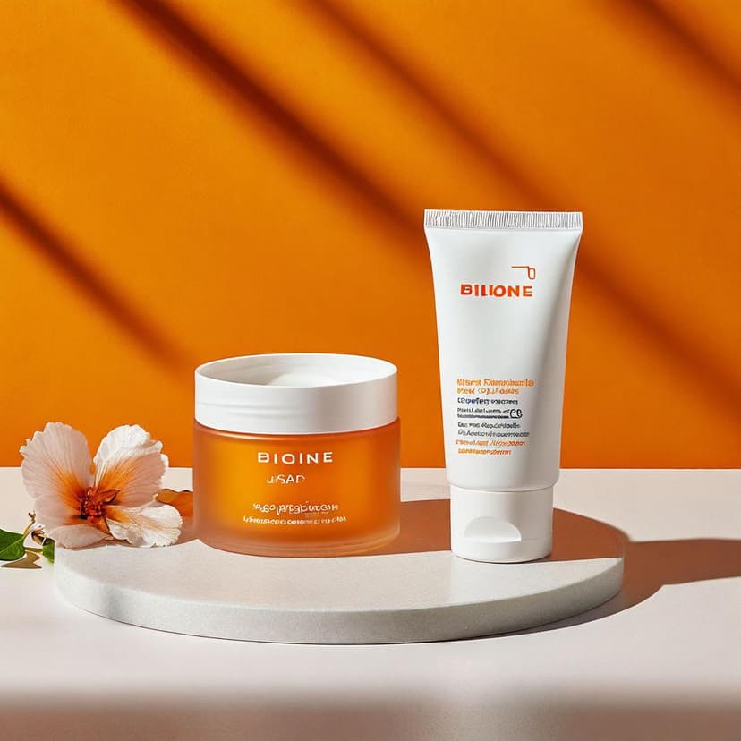 A frosted jar and tube of BIOLINE JATO skincare