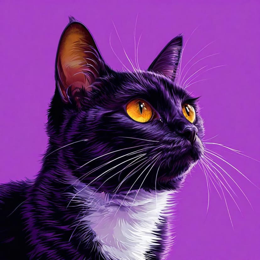 An 80s anime cat with large