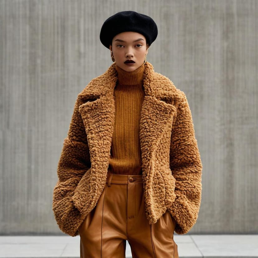 A high-fashion winter lookbook featuring faux-fur coats