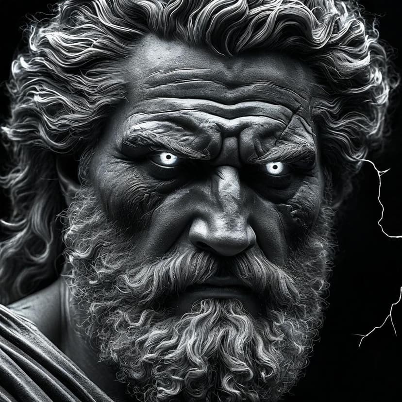 Zeus’ intense gaze