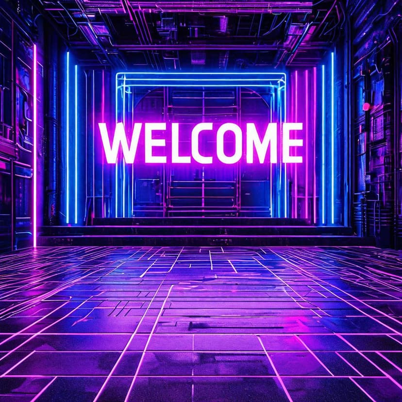 Dynamic neon streams of blue