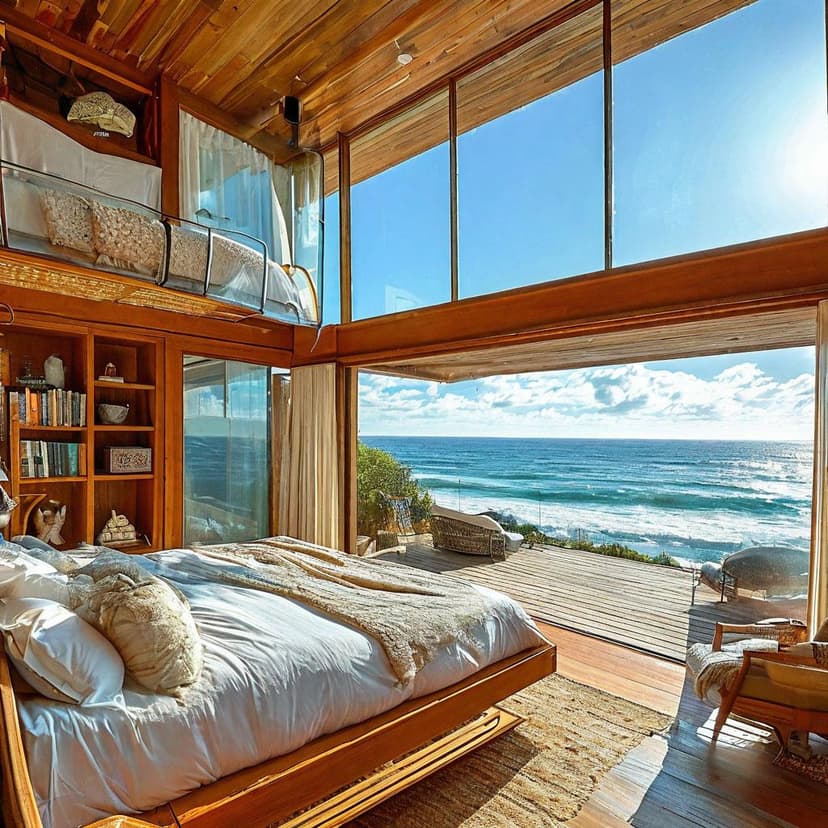 A sun-dappled glass loft beneath the ocean waves