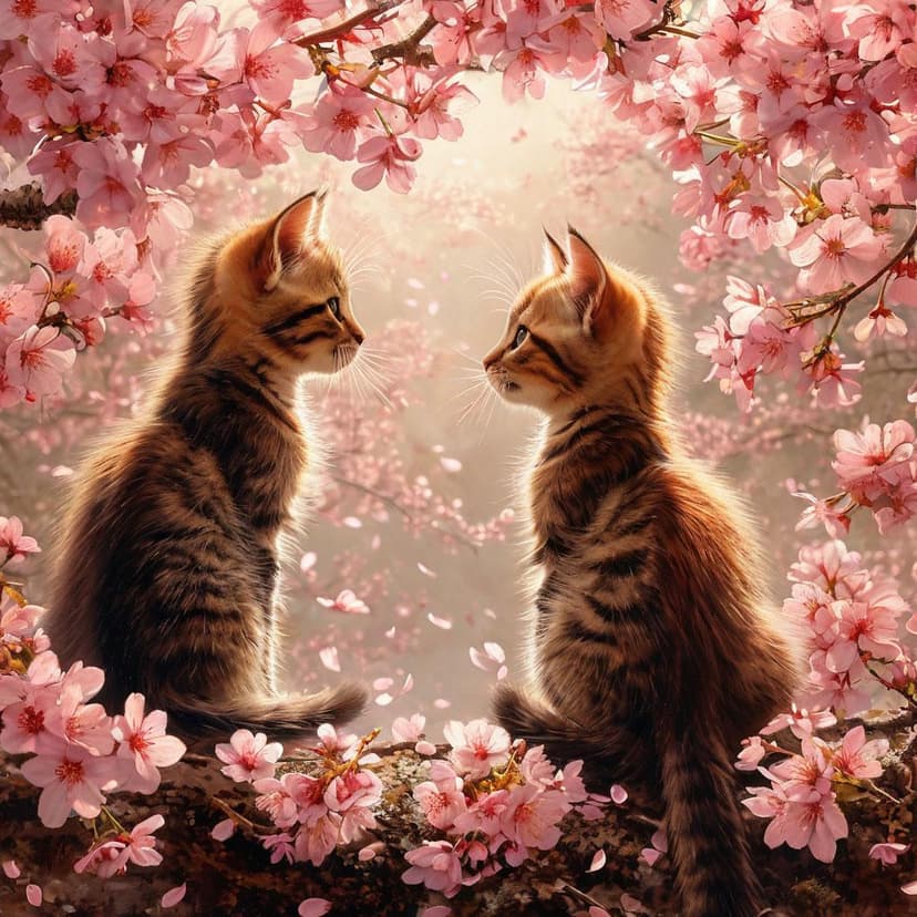 From a cloud of cherry blossoms